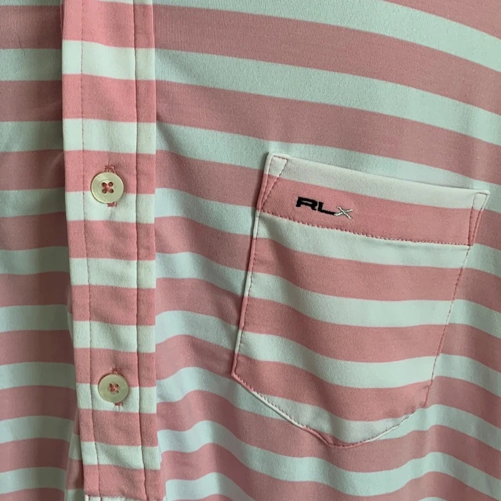 Polo Ralph Lauren Pink‎ White Stripes. Size M